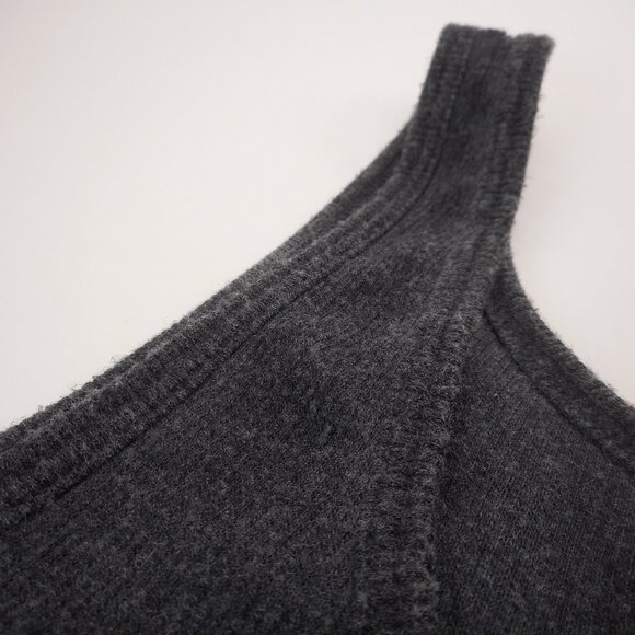 Peruvian Connection Women's L Ribbed Tank Top Pima Cotton Modal Blend Charcoal - Picture 9 of 10